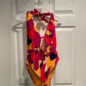 One piece colorful swim suit. From Adore Me site.